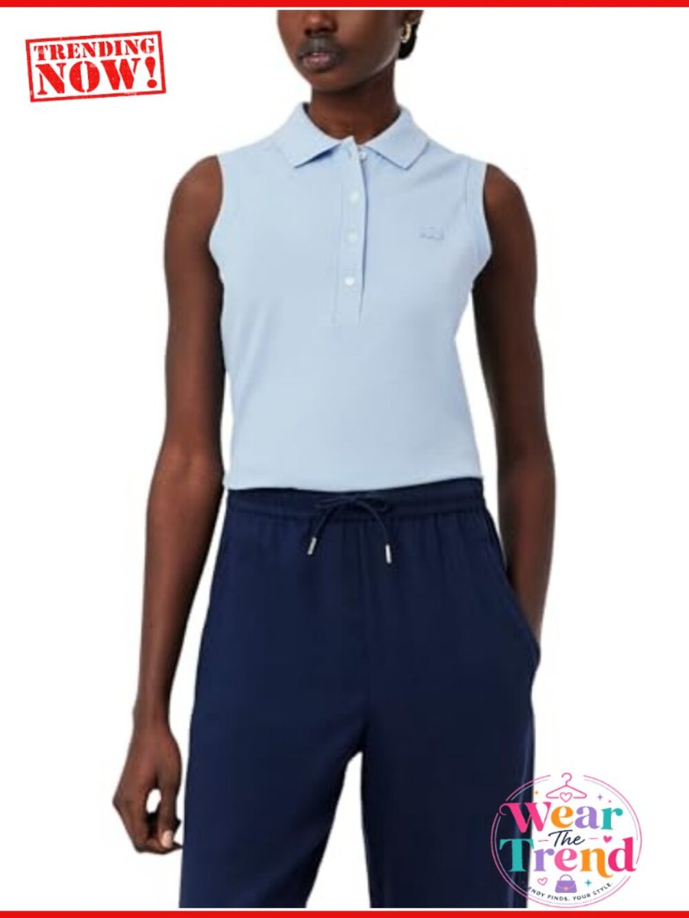 Slim Fit Sleeveless Stretch Polo Shirt Cotton Elastane